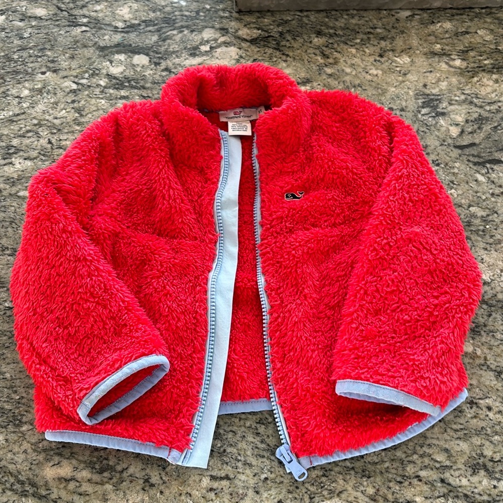 Toddler vineyard vines fleece zip up jacket size 3T